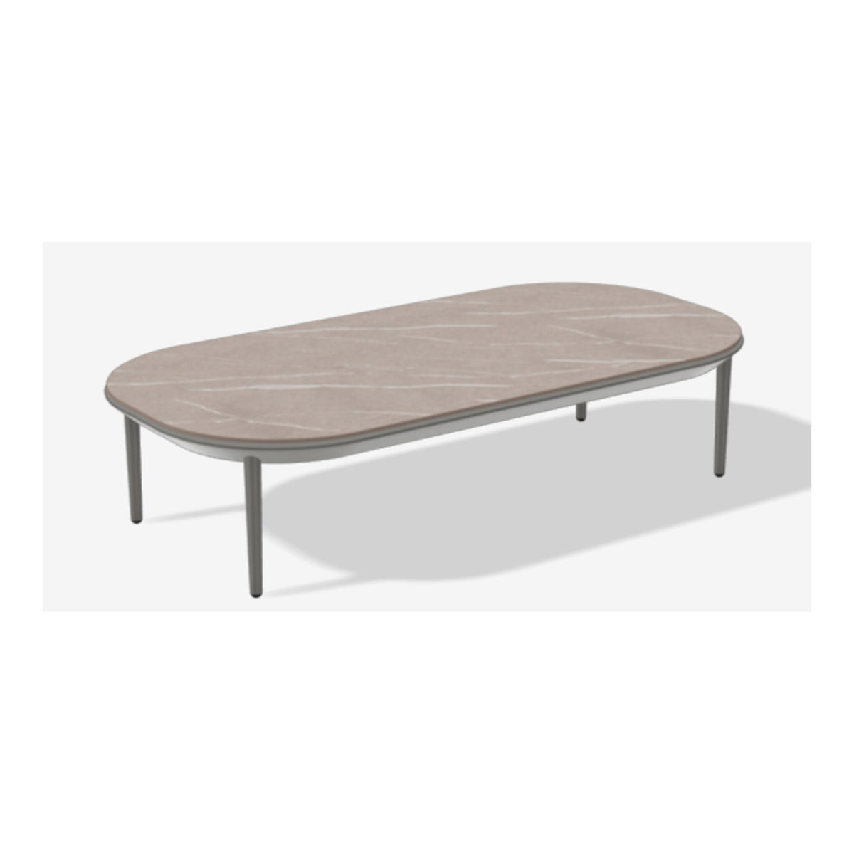 Amba Mesa Centro Rectangular Alum. 56 Gris Met.- HPL  154Ax77Px21.7H cm.