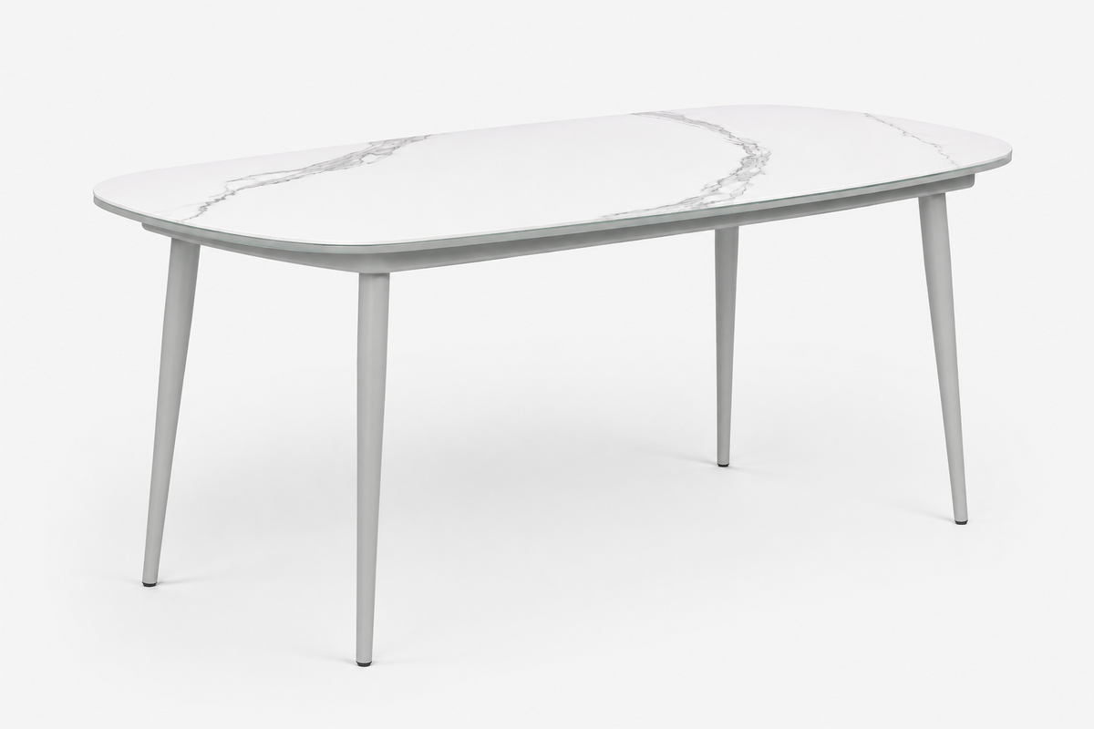 Balbina Mesa de Comedor 220 — Sintered Stone Blanco / Light Grey