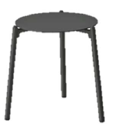 Mesa Lateral Caspio 45 — Charcoal — imagen original