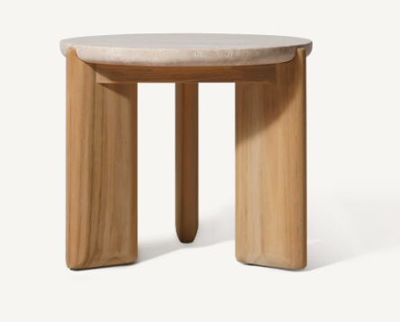 Chloe Teak Round Side Table 50x50x43.68 [E]