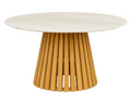 Indus Mesa Redonda — Teca / Milano Travertine