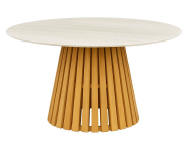 Indus Mesa Redonda — Teca / Milano Travertine