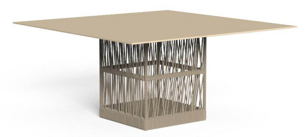 CLIFF DINING TABLE 150X150X75CM Rope beige, top beige