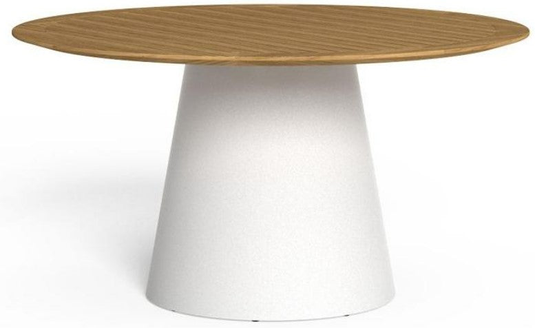 Dolcevita Teak Mesa de Comedor Color A12 White, L9 Teak Natural. 140dx74h Cm