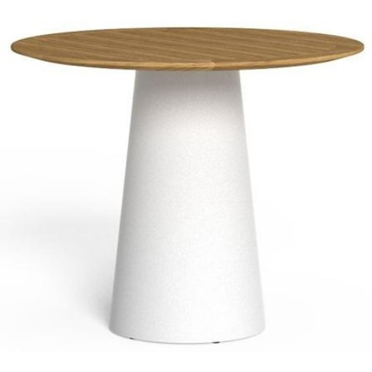 Dolcevita Teak Mesa de Comedor Redonda Color A12 White - L9 Teka Natural. 90dx74h Cm.