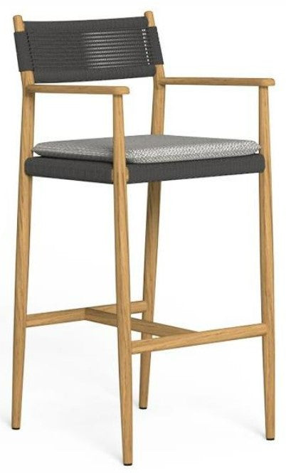 Dolcevita Wood Silla de Bar Color L9 Teka Natural, R41 Grey. 61ax55px114h. Cm