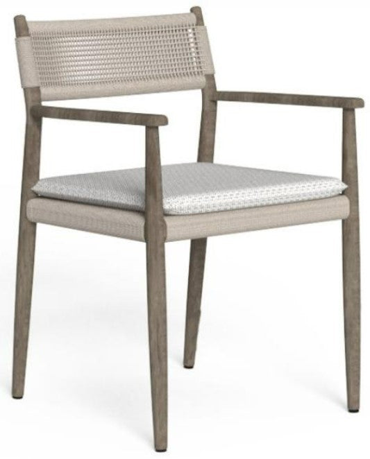 Dolcevita Teak Silla de Comedor con Brazos Color L13 Teak Silver Grey, R39 Beige. 62ax56px83h Cm