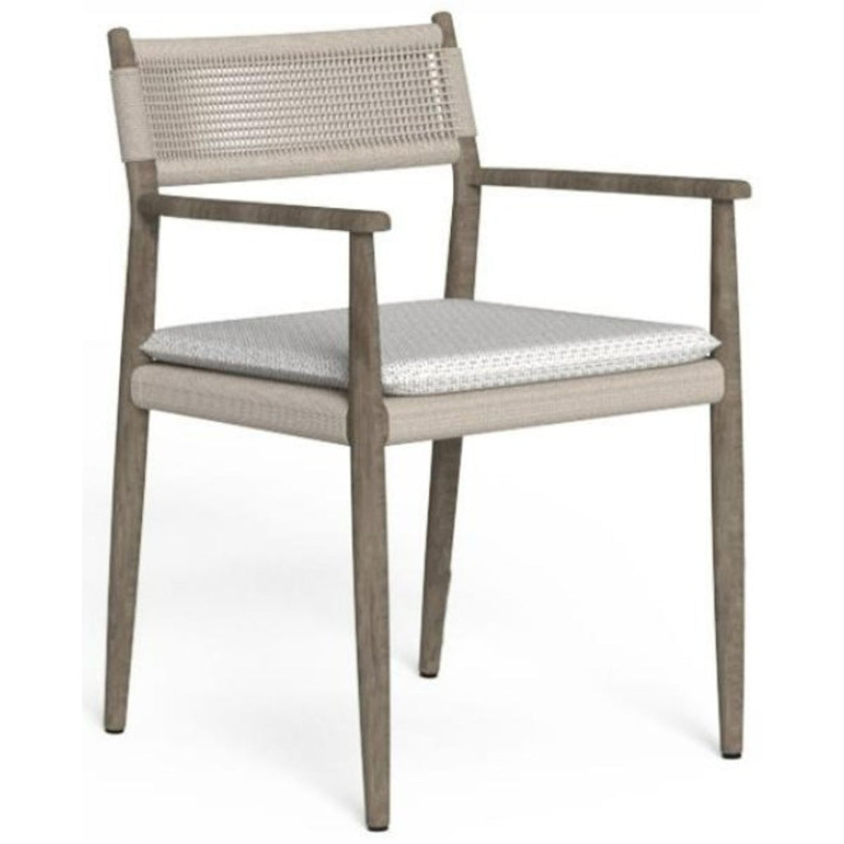 Dolcevita Teak Silla de Comedor con Brazos Color L13 Teak Silver Grey, R39 Beige. 62ax56px83h Cm