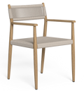 Dolcevita Teak Silla de Comedor con Brazos Color L9 Teka Natural, R39 Beige. 62ax56px83h Cm