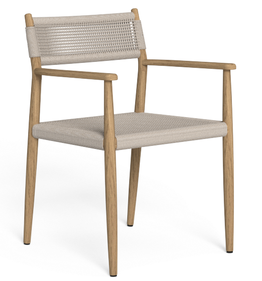 Dolcevita Teak Silla de Comedor con Brazos Color L9 Teka Natural, R39 Beige. 62ax56px83h Cm
