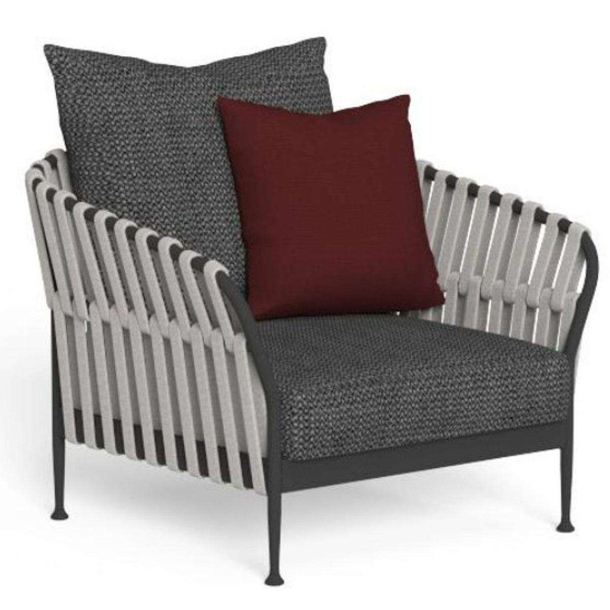 Frame Sillón Individual con Brazos Color A14 Grafito - R30 Grey - C95 Dark Grey. 90ax90px70h Cm