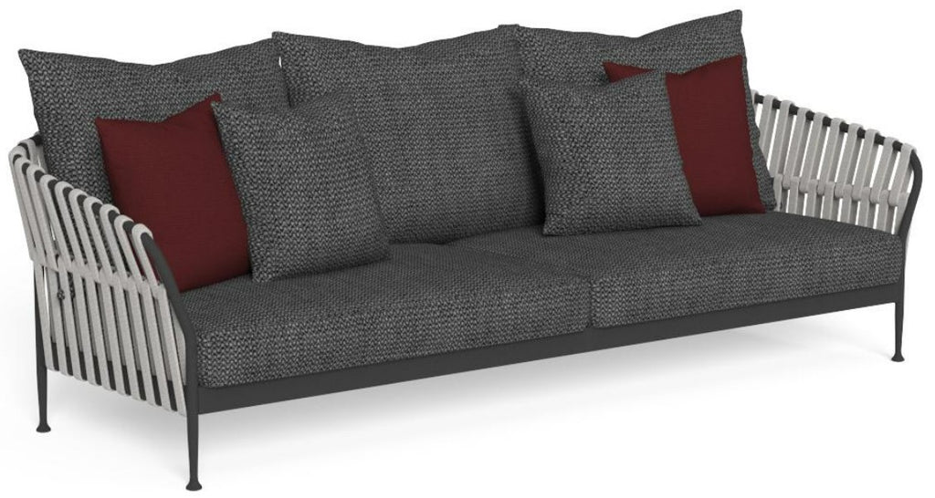 Frame Sofa 3 Plazas Color A14 Grafito - R30 Grey - C95 Dark Grey 240ax90px70h Cm