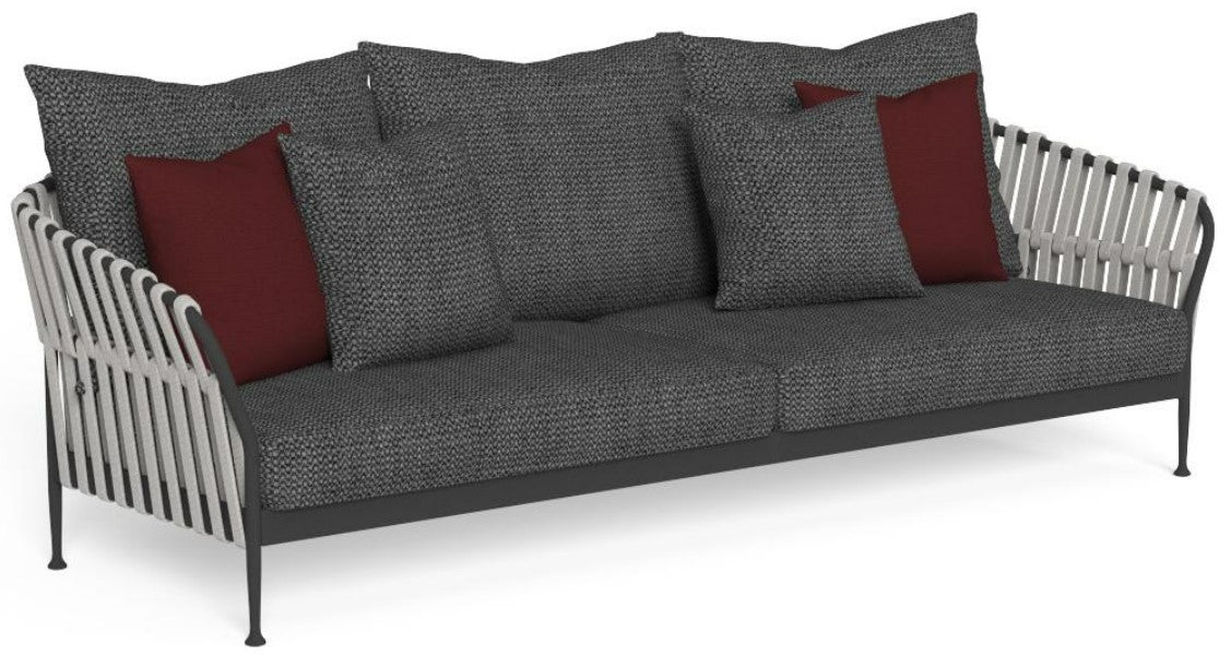 Frame Sofa 3 Plazas Color A14 Grafito - R30 Grey - C95 Dark Grey 240ax90px70h Cm
