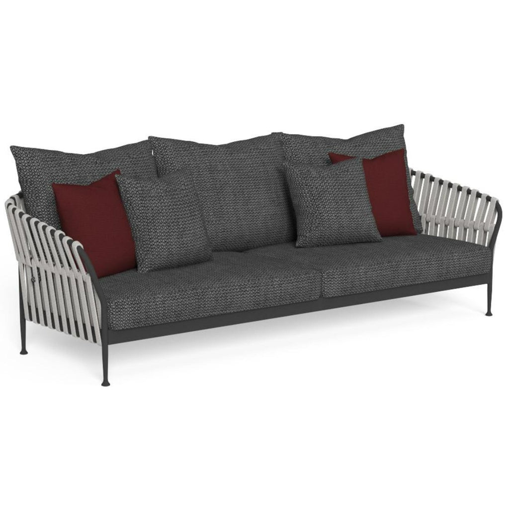 Frame Sofa 3 Plazas Color A14 Grafito - R30 Grey - C95 Dark Grey 240ax90px70h Cm