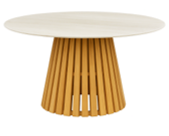 Mesa de Comedor Redonda Indus — Travertino — imagen original