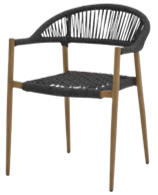 Lyra Silla de Comedor — Madera / Gris