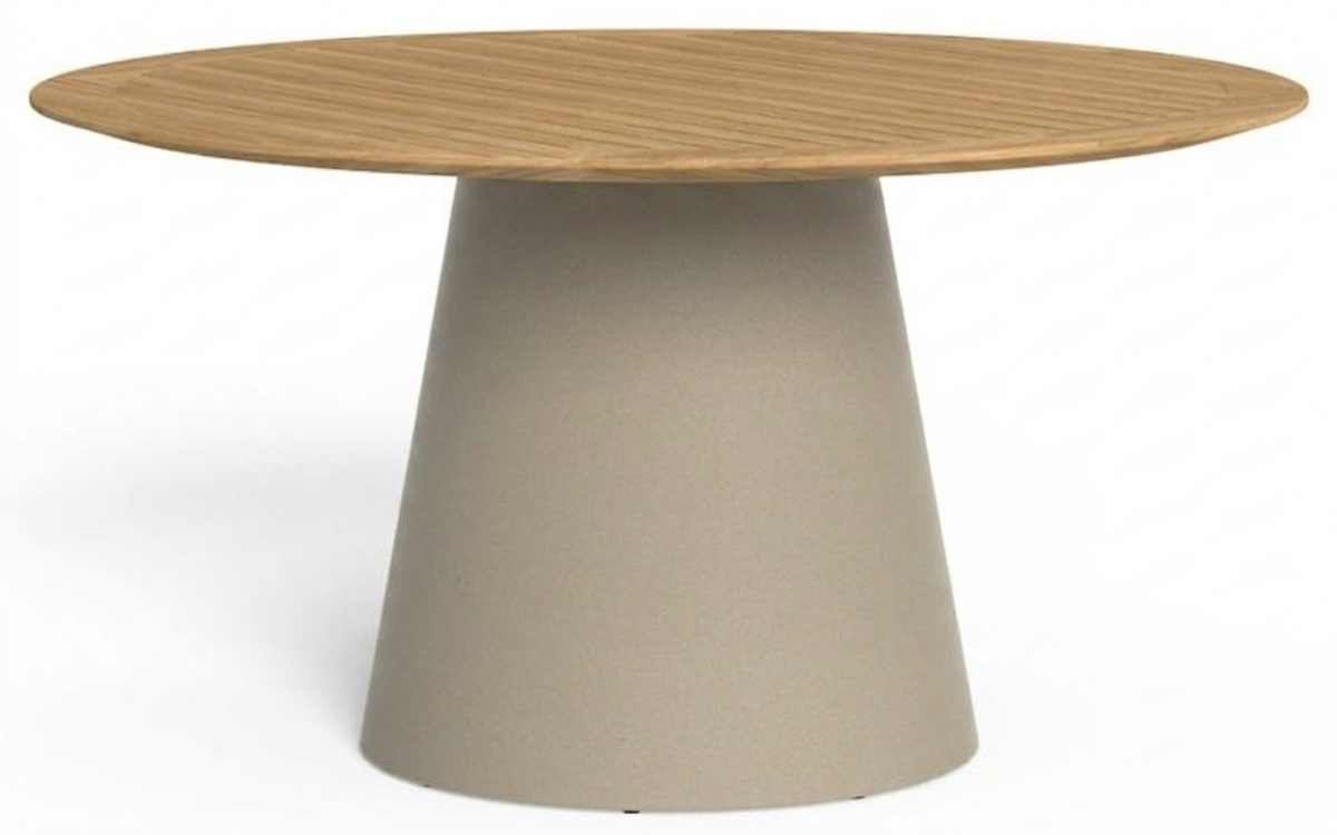 Dolcevita Teak Mesa de Comedor Color A13 Dove, L9 Teka Natural. 140dx74h Cm