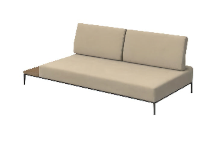 Bay Sofa 3 Plazas Brazo Derecho Alum. Champagne - Coconut. 224ax110px46h Cm.