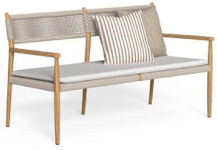Dolcevita Teak Loveseat Color L9 Teka Natural - R39 Rope Beige.  136ax70px80h Cm.