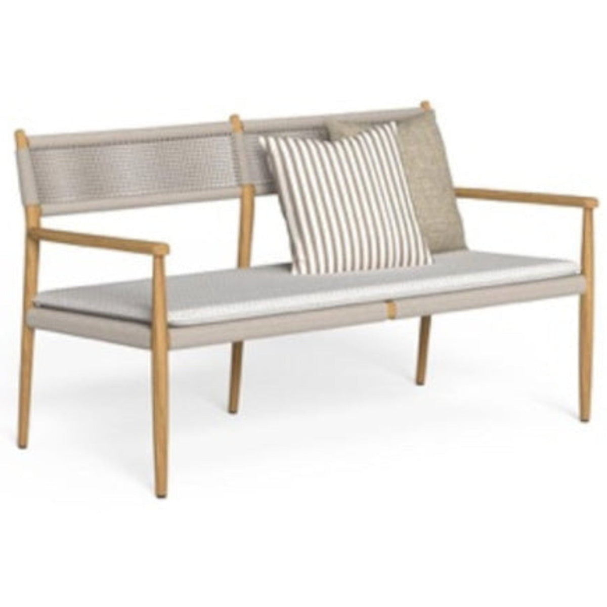 Dolcevita Teak Loveseat Color L9 Teka Natural - R39 Rope Beige.  136ax70px80h Cm.