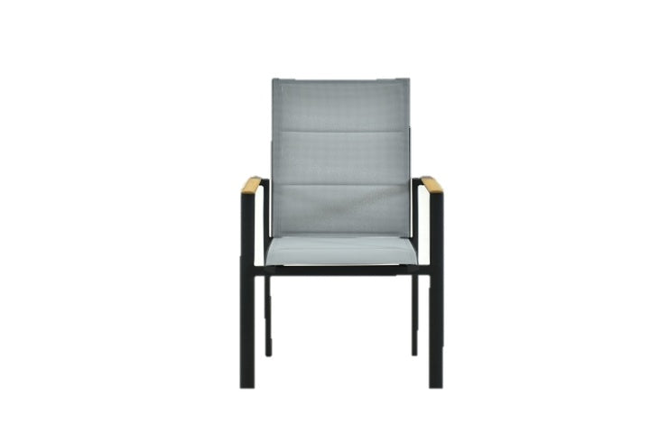 Aqua Silla de Comedor, Est. Charcoal, Sling Light Grey TX-22649. 65ax60.5px92.50H Cm.