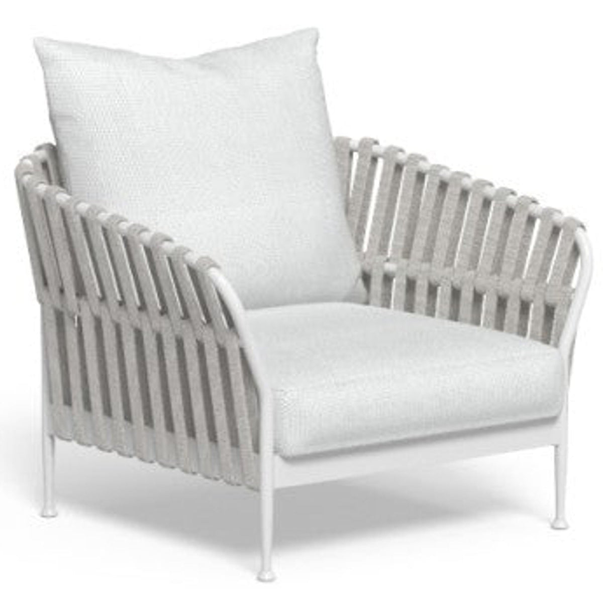 Frame Sillón Individual con Brazos Color A12 White - R30 Grey - C96 W Silver. 90ax90px70h Cm